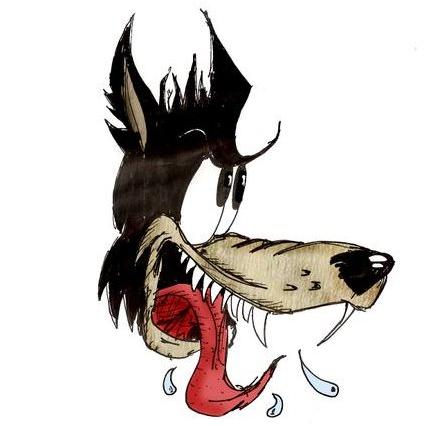Desenho de Lobo de boca aberta pintado e colorido por Laila o dia